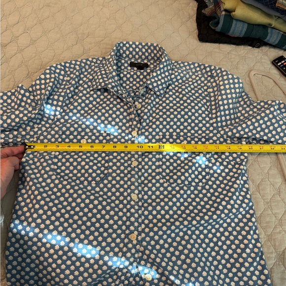 J. Crew Blue and White Patterned Button-Up Shirt - Picture 10 of 12